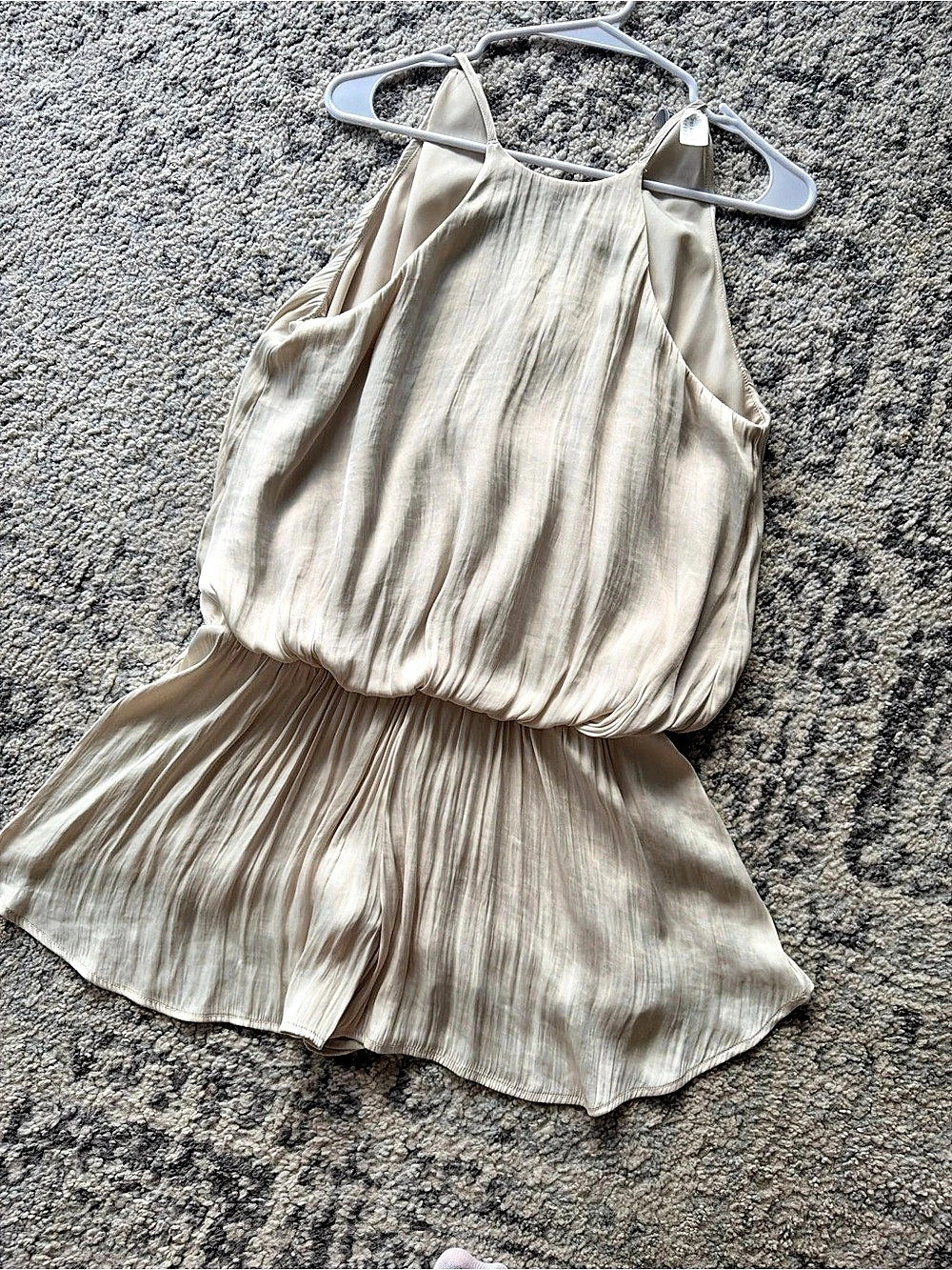 Pleated Mini Dress in Cream Like New
